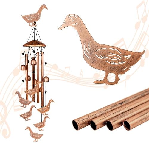 GDNSFIT Duck Wind Chimes for Outside, Metal Windchimes Outdoors, Duck Gifts for Women/Men, Memorial/Birthday Gifts, Garden Decor for Outside, Patio or Yard, Durable Chimes for Outdoors - Image 1