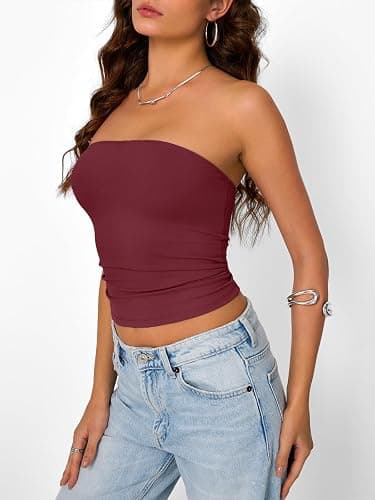 Trendy Queen Women's Strapless Bandeau Crop Top thumbnail 3