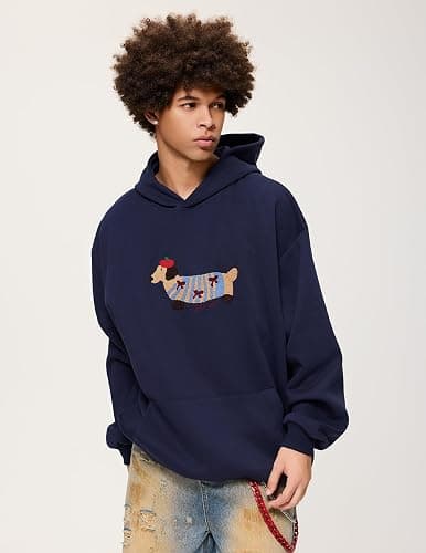 Aelfric Eden Cartoon Dog Hoodie Couple Hooded Sweatshirt Long Sleeve Pullover Oversized Hoodies 2025 Outfits thumbnail 3