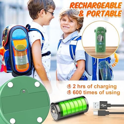 AFMAT Electric Pencil Sharpener for Colored Pencils 7-11.5mm, Fully Automatic Robot Pencil Sharpener, Auto in & Out, Rechargeable Hands-Free for Classroom/Home/Office, Battery Operated, PSX5RB, Green thumbnail 6