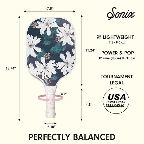 Sonix | USAPA Approved | Premium Pickleball Paddle | Fiberglass Surface, Non-Slip Cushion Grip | Single Pickle Ball Racket - Delilah thumbnail 5
