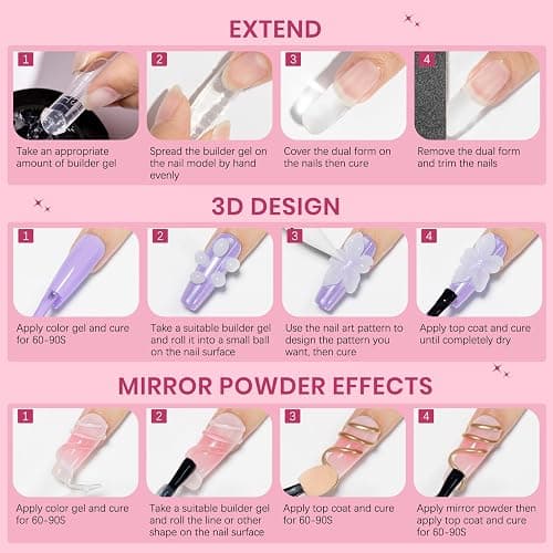 SUPWEE 3D Sculpting Gel for Nail Art, Clear White Non Stick Hand Hard Gel | Modeling Gel for Nails Home Manicure, Nail Salon, Nail Charms, Extension, Carving, Molding, Solid Builder Gel thumbnail 8
