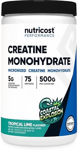 Nutricost Creatine Monohydrate Powder (Coastal Explosion, 500 Gram) - Micronized Creatine Supplement - Vegan, GMO-Free, Gluten Free - Image 1