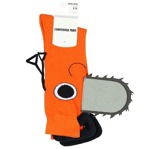 Bioworld Chainsaw Man Anime Manga Adult Pochita 3D Character Crew Sock For Men And Women thumbnail 3