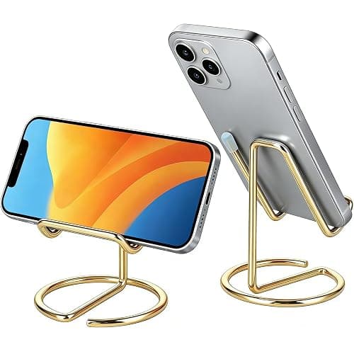 gianotter Phone Stand, Gold Desk Organizer and Accessories, Phone Holder for Desk, Compatible with All Mobile Phones, iPhones and iPads - Image 1