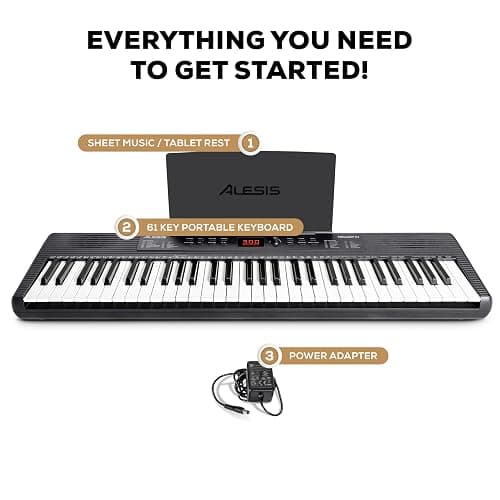Alesis Melody 61 MK4 Keyboard Piano for Beginners with 61 Keys Speakers, Tablet/Sheet Music Stand, 300 Sounds and Music Lessons thumbnail 3