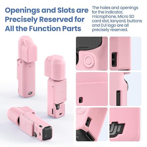 Silicone Protective Case Cover for DJI Osmo Pocket 3 Accessories (Pink) thumbnail 4