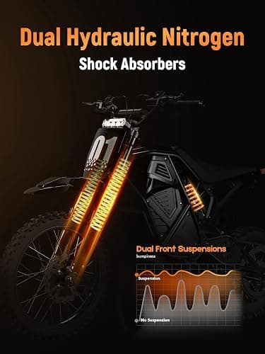 ESKUTE Electric Dirt Bike for Teens Adults, Mid-Drive Motor 3500W Peak, Electric Motorcycle 48V23Ah Battery, 53-Mile Range, 38-46mph, Hydraulic Nitrogen Dual Shock Absorbers thumbnail 5