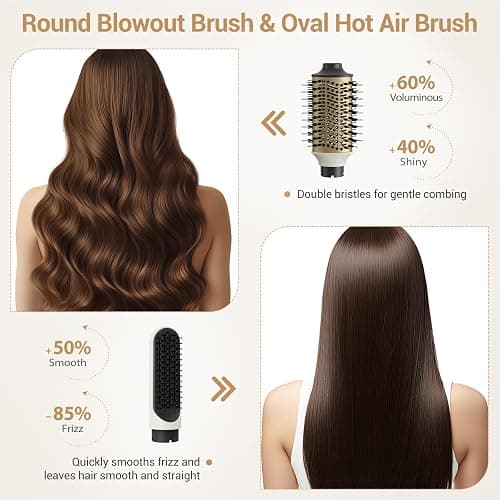 6 in 1 Air Wrap Hair Styler, 110,000 RPM Hair Dryer Brush with Auto-Wrap Curlers, Oval Brush & Volumizer, Hot Air Styler for Fast Drying,Curling, Smoothing & Volume, Air Styler with Travel Case thumbnail 5