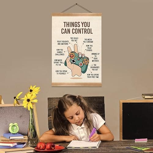 ZTGDA Positive Affirmation Poster,Things You Can Control Poster,Mental Health Gaming Wall Art, Positive Motivational Canvas for Teen Room, Counseling Office, Therapy, or Classroom Decor(Control) thumbnail 6
