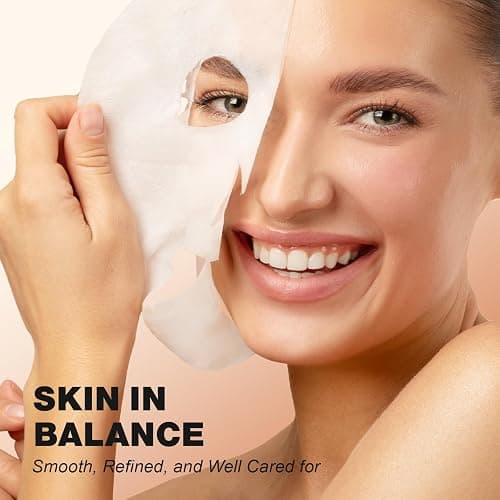 ZealSea Clean Beauty Face Masks Skincare, Minimalism 15 Ingredients Sheet Mask, Deep Hydration Facial Mask for Bouncy & Glowing, Sleepover Spa Party Supplies, Women Teen Girl Gifts Trendy Stuff, 7Pack thumbnail 2