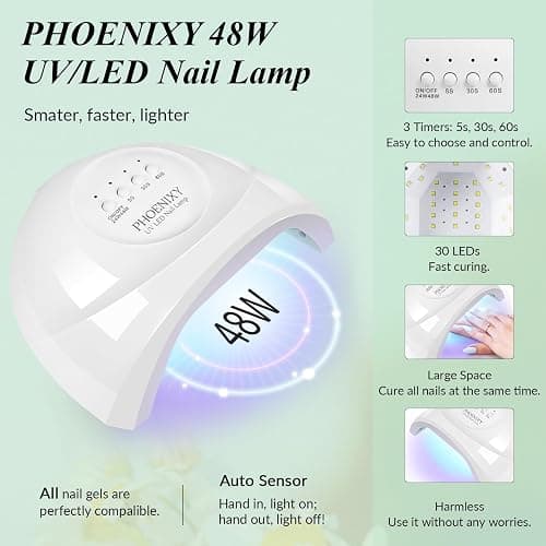 Phoenixy Gel Nail Kit, 36 Colours Gel Nail Polish Set with Lamp Starter Kit, 40Pcs Full Set for Beginners Manicure Gift for Women thumbnail 3