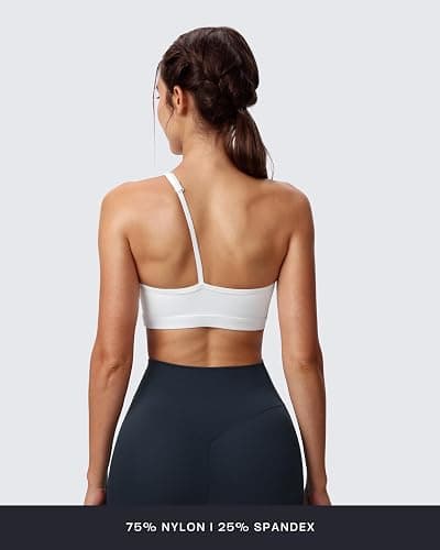 Aoxjox Women's Workout Sports Bras One Shoulder Caley Asymmetrical Bra Fitness Exercise Gym Yoga Crop Tank Top thumbnail 6
