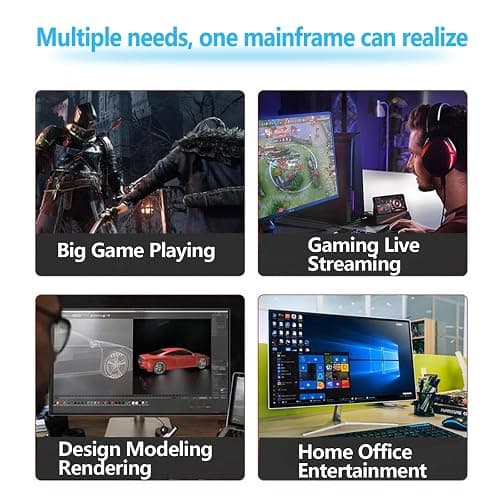 suevery Desktop Computers,32G RAM,1TB NVMe SSD,Core i5-12400F,RTX 3050 6G,Prebuilt Gaming PC,Tower Computer Gamer,Work,VR,4K,Home and Business WiFi 6 White thumbnail 7
