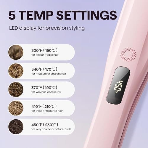 Wavytalk Steam Sesh Hair Straightener, Steam Reduces Damage, Nourishes Hair, and Expedites Straightening, 1.38'' Nano Titanium Flat Iron with Detachable Comb for Silk Press Smoothing & Blowout, Pink thumbnail 6