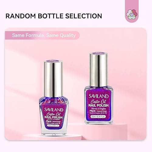 SAVILAND 6pcs Ombre Nail Polish Sets: Charm Pink Blue Gold Purple Pearl Summer Fingernail Polish Colors Air Quick Dry Nail Polish Plant-base Castor Oil Natural Nail Lacquer Women Home Manicure DIY thumbnail 6