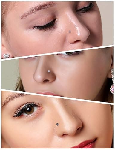 Uzgtvy 18G 20G 22G Opal Nose Rings Studs Surgical Steel Nose Nostril Piercing Jewelry for Women Men Opal CZ Size 1.5mm 2mm thumbnail 6