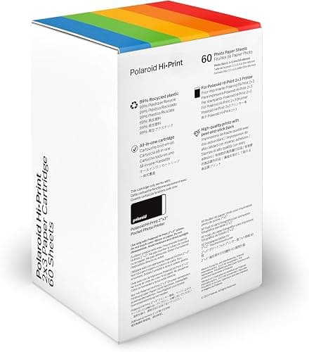 Polaroid Hi Print 2x3 Paper Cartridge, Peel and Stick, 3 Pack (60 Photos) with a Microfiber Cleaning Cloth thumbnail 3