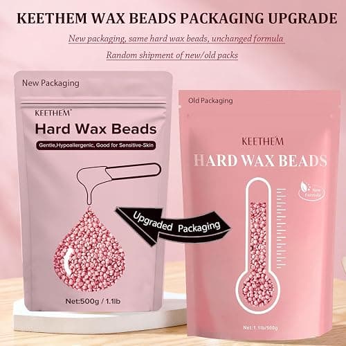 Hard Wax Hair Removal Beads - Painless Waxing for Sensitive Skin, Full Body Wax Beans with 20 Sticks for Women Men Bikini Brazilian, Armpit, Home Use (Rose, 1.1lb/17.6oz) thumbnail 2