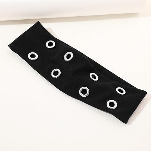 Weazppre Grunge Punk 6pcs Solid Color Metallic Punk Y2K Edgy Sporty Headbands, Suitable For Daily Life, Street Dance, Outdoor Activities thumbnail 9