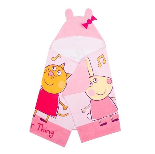 Franco Peppa Pig Kids Bath/Pool/Beach Soft Cotton Terry Hooded Towel Wrap, 24 in x 50 in, Large thumbnail 6