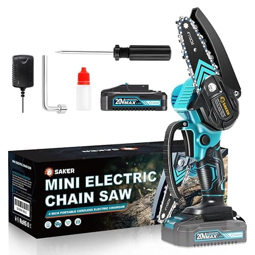 Saker Mini Chainsaw,Portable Electric Chainsaws Cordless,Handheld Chain Saw Pruning Shears Chain Saws for Tree Branches,Courtyard,Household and Garden,Christmas Gifts for Men Dad Husband Women - Image 1