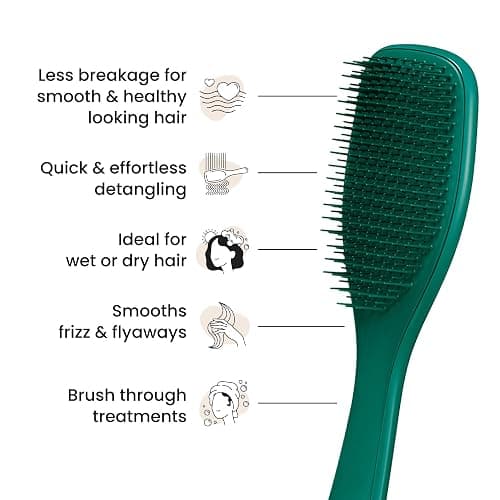 Tangle Teezer Ultimate Detangler Brush for Wet & Dry Hair, Eliminates Knots & Reduces Breakage for All Hair Types, Amazon Exclusive Emerald Green thumbnail 4