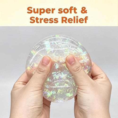 Met-edianger Glitter Dumpling Toy with Steamer Box, Funny Squeeze Dough Stress Ball, Realistic Steamed Bun Fidget Sensory Toy for Desk Anxiety Relief Calming Travel Accessory Gift thumbnail 6