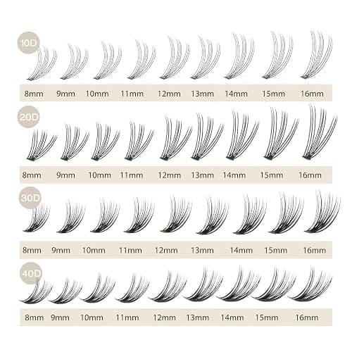 WONSIS Lash Clusters, Individual Lashes, 240 Pcs 20D Individual Lash Extensions, Volume Soft Lightweight Reusable DIY Eyelash Extensions, Thickness 0.07mm C Curl False Eyelashes 8/9/10/11/12mm thumbnail 4