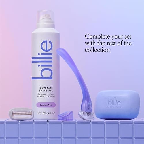Billie SkyFoam Shave Gel - Lavender Milk Scent - Water-activated Foam - Made With Aloe & Cucumber - For A Close, Smooth Shave - 6.7 fl oz, 3-pack thumbnail 8