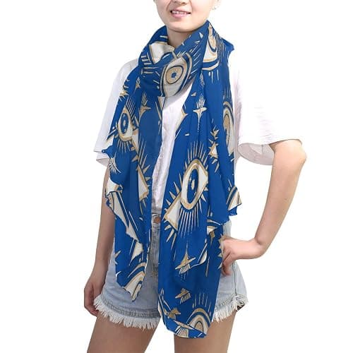 KLL Silk Scarf for Women Fashion Polyester Lightweight Soft Wrap Shawl Scarves Holiday Gifts Evil Eye Magic Occult thumbnail 4