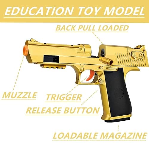 Toy Gun Pistols,Toy Guns with Soft Bullets - Perfect Toy for Kids and Adults of All Ages (Gold) thumbnail 3
