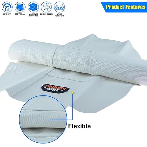 MCHMFG Universal Ribbed Dirt Bike Seat Cover - Gripper Soft Seat Cover for Most Dirt Pit Bike Motorcycle (All White) - All White thumbnail 9