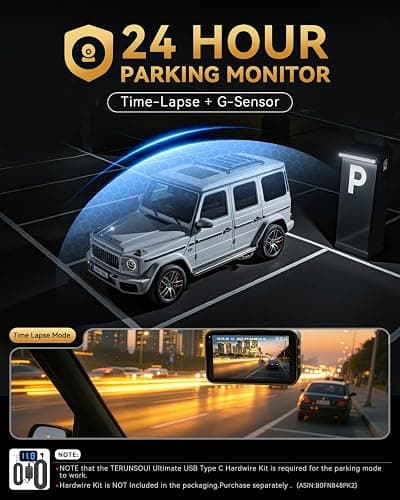 TERUNSOUl 4K+4K Dash Cam Front and Rear, Free 128GB Card Included, 5.8GHz WiFi Dash Camera for Cars, Built-in GPS, G-Sensor, 170°Wide Angle, 3" IPS Screen, 24H Parking Mode, Support 512GB Max thumbnail 8