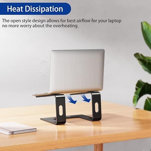 BESIGN LS03 Aluminum Laptop Stand, Ergonomic Detachable Computer Stand, Riser Holder Notebook Stand Compatible with Air, Pro, Dell, HP, Lenovo More 10-15.6" Laptops, Black thumbnail 6