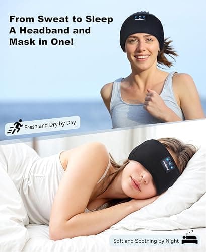 MUSICOZY Sleep Headphones Bluetooth 5.4 Headband, Sports Wireless Earphones Sweat Resistant Earbuds Sleeping Headphone with Ultra-Thin HD Stereo Speaker for Workout Running Cool Gadgets Unique Gifts thumbnail 2