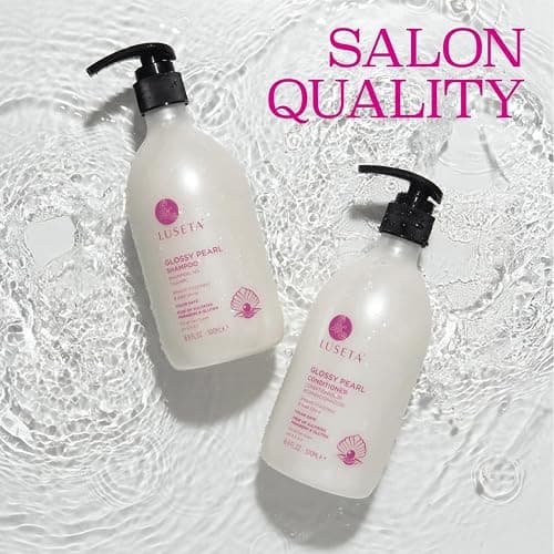Luseta Glossy Pearl Shampoo and Conditioner Set Smooth & Moisturize, Add Shine and Helps Tame Frizz,Hydrating for Damaged Hair, Detangle,Nourish Strands, Sulfate Free,16.9oz*2 thumbnail 3