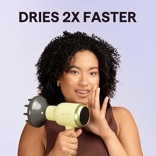 Wavytalk Hair Dryer with Diffuser, Blown Away Ionic Hair Dryer for Curly Hair with Comb, 1875W Fast Drying Blow Dryer with Ceramic Technology, 3 Attachments for All Hair Types, Light and Quiet, Green thumbnail 3