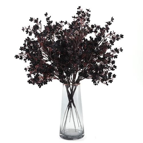Hananona 10 Pcs Babys Breath Artificial Flowers Black Fake Silk Flowers for Halloween Home Decor Floral Arrangement Table Centerpieces (10, Black) thumbnail 4