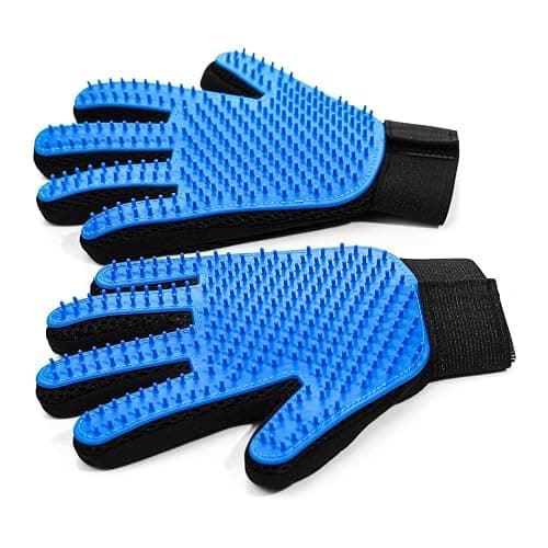 NVNAN Pet Hair Removal Glove for Dogs & Cats, 2-in-1 Deshedding Brush & Massage Mitt - Grooming Gloves for Shedding Control, Bathing and Washing, Safe for Short/Long Hair Pets 2-Pack (Blue) - Image 1