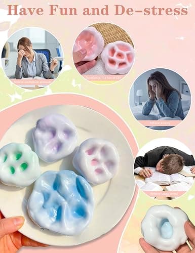 Gezan Shapeable Squishy Toys Stress Balls Stress Relief Sand Glutinous Balls Fidget Toys for Adults Anxiety Relief (Pink,Green) thumbnail 7