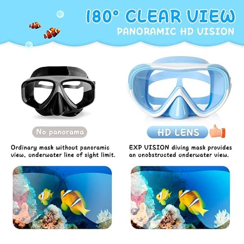 Kids Swim Goggles with Nose Cover 180° Panoramic Child Diving Mask Anti-Fog Swim Mask Swimming Goggles for Kids 4-15 thumbnail 8