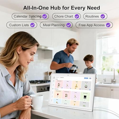 JSUSOU 15.6 Inch Digital Smart Calendar with FREE APP for Fridge & Wall Touch Screen, Magnetic Refrigerator Mount, Electronic Planner for Office Desk, Gift for Parents & Kids, White thumbnail 7