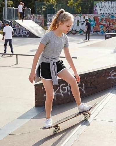 Stelle Girls Athletic Shorts with Pockets Quick Dry Running Shorts Gymnastics Basketball Short for Teen Kids thumbnail 3
