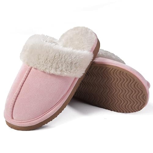Litfun Women's Fuzzy Memory Foam Slippers Fluffy Winter House Shoes Indoor and Outdoor - 9-10 - Pink thumbnail 3