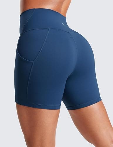 CRZ YOGA Butterluxe Biker Shorts Pockets 5" - High Waisted Volleyball Workout Athletic Yoga Womens thumbnail 2