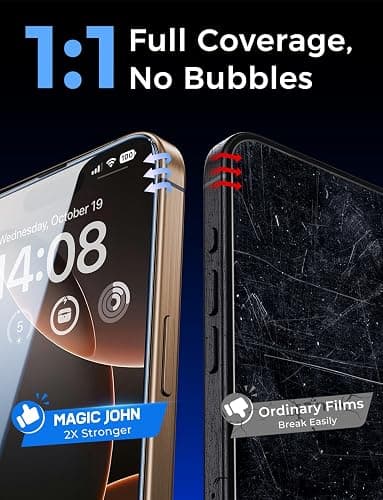 MAGIC JOHN 2 Pack for iPhone 16 Pro [6.3 inch] Tempered Glass Screen Protector, HD Clear, Bubble Free, Easy Installation, Auto Dust-Elimination, 16Pro 6.3'' thumbnail 7