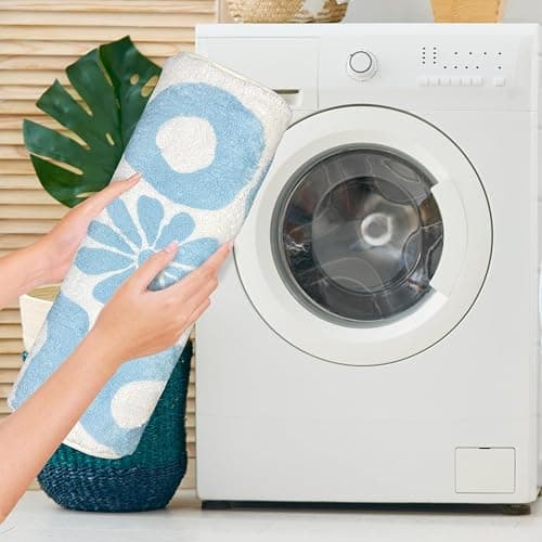SHIYUE You Look Good Bath Mat Cute Funny Flower Bathroom Rug, Soft Absorbent Water Non Slip, Superior Washable Microfiber Cool Shower Preppy Decor Rug (Sky Blue 21"x25") thumbnail 5