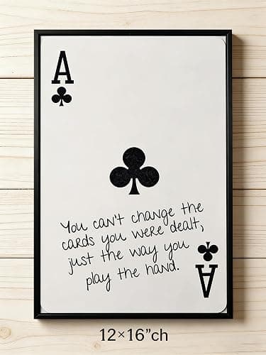 GEFQBBLD Funny Lucky Ace Poker Wall Art,Funky Mdern Canvas Black Art Prints Painting,Retro Minimalist Black and White Playing Card Posters,Trendy Aesthetic Preppy Wall Decor 8x10in Black Framed thumbnail 6