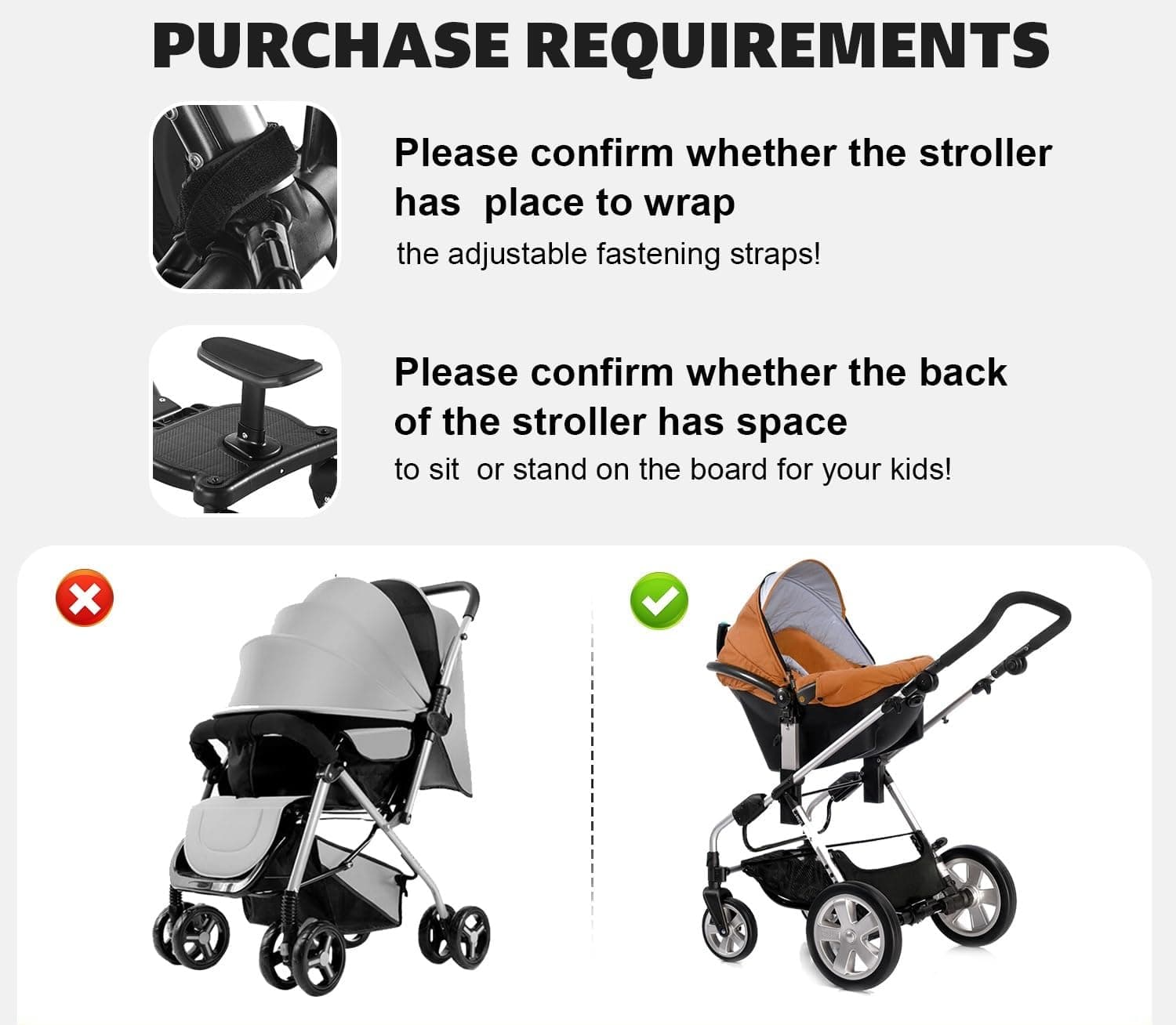 Universal Toddlers Stroller Board Kids Buggy Pushchair Jogger Travel Pram Buggy Board Seat Stand Connector Pram Accessories thumbnail 7